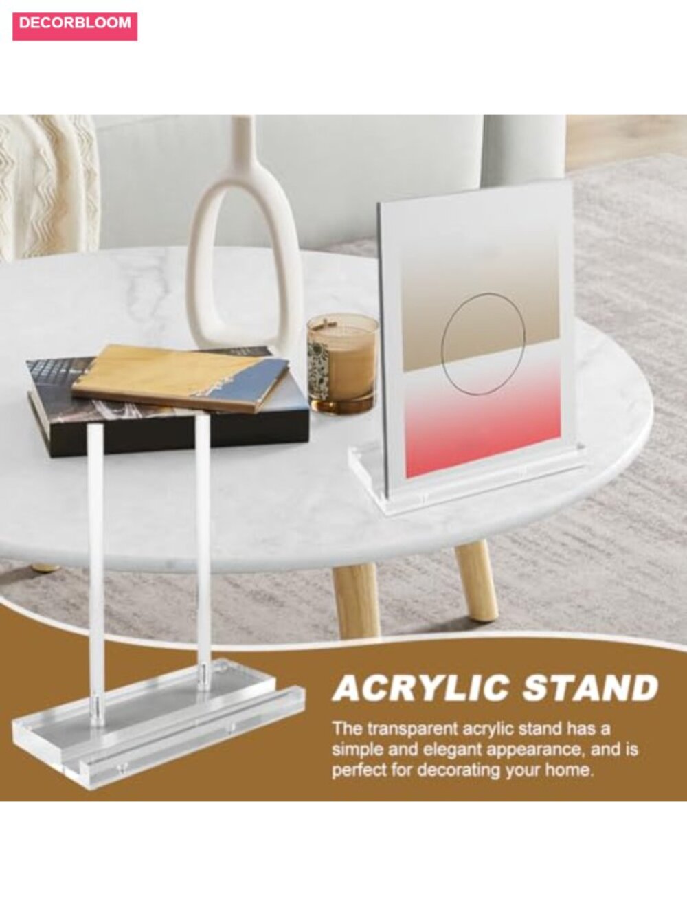 Acrylic Display Stand with Wooden Clips - Clear Book Easel for Tabletop - Picture 3 of 6